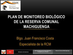 Plan de monitoreo biológico de la RC Machiguenga 2014