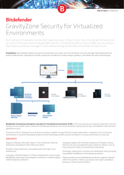 GravityZone Security for Virtualized Environments