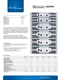 Ficha T&eacute;cnica Amplificador HCF PRO