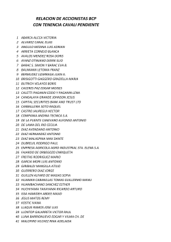 Relación de accionistas del Banco de Crédito del Perú que tienen