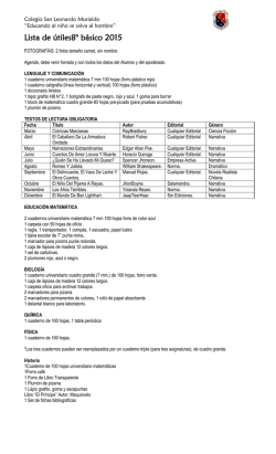 Lista de útiles8° básico 2015 - Colegio San Leonardo Murialdo
