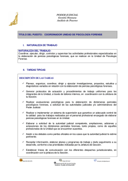 Coordinador Unidad de Psicología Forense