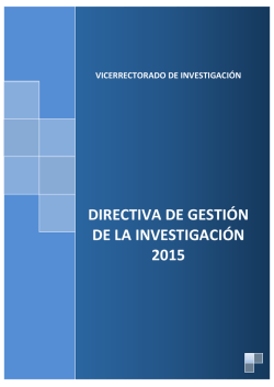 directiva de gesti&oacute;n de la investigaci&oacute;n 2015