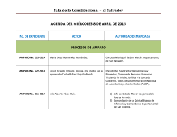 Sala de lo Constitucional – El Salvador AGENDA DEL