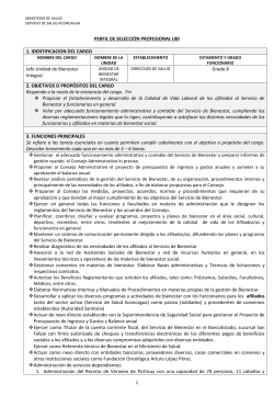 PERFIL JEFE DE BIENESTAR - Servicio de Salud Aconcagua