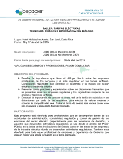 Divulgaci&oacute;n Taller Tarifa El&eacute;ctrica