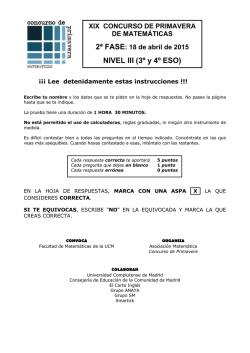 Problemas de la 2ª fase. Año 2015