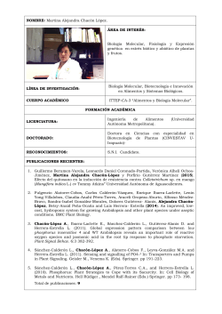 NOMBRE: Dra. Martina Alejandra Chacón López ÁREA DE
