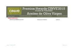 Premios/Awards CINVE`2015 Aceites de Oliva