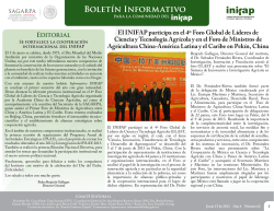 BOlEtíN INFORMAtivO - Instituto Nacional de Investigaciones