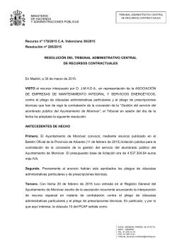 TACRC. Res 285-2015. Concesión sp. Inexistencia de riesgos