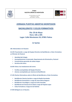 JORNADA PUERTAS ABIERTAS MONTESION BACHILLERATO Y