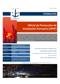 Oficial de Protección de Instalación Portuaria (OPIP)