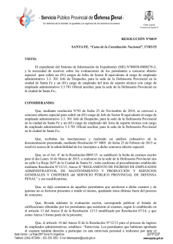Resolución N° 19/2015