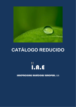 CATÁLOGO REDUCIDO - innovaciones agricolas europeas, sl
