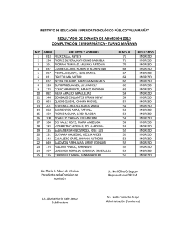 resultado de examen de admisi&oacute;n 2015 computaci&oacute;n e