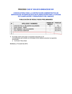 PROCESO CAS N° 030-2015