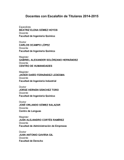 Docentes con Escalaf&oacute;n de Titulares 2014-2015