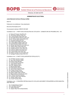 Candidatures que es presenten a Arenys de Mar