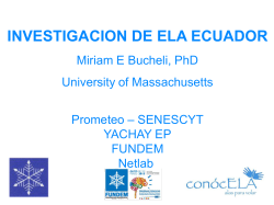 Proyecto de Investigación ELA (Dra. Miriam Bucheli)