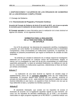normativa para la realización de tesis doctoral en régimen de Cotutela