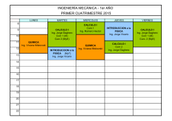 INGENIER&Iacute;A MEC&Aacute;NICA - 1er A&Ntilde;O PRIMER CUATRIMESTRE 2015