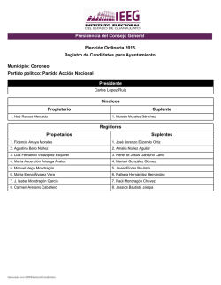 Presidencia del Consejo General Municipio: Coroneo Partido político