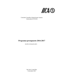 Programa-presupuesto 2016-2017 - Instituto Interamericano de