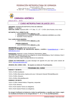 invitaci&oacute;n curso metropolitano de jueces gimnasia aer&oacute;bica