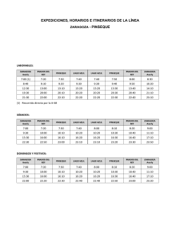 expediciones, horarios e itinerarios de la línea zaragoza