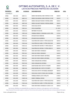 OPTIMO AUTOPARTES, S. A. DE C. V.