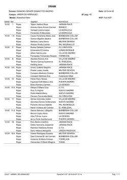 HORARIO RANKING SENIOR DAMAS - Federaci&oacute;n de Golf de Madrid