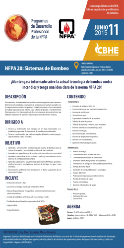 11Jun NFPA 20: Instalación de bombas estacionarias contra