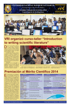 VRI organizó curso-taller “Introduction to writing scientific literature