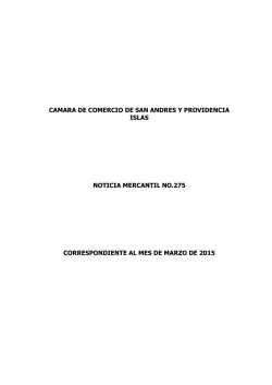 Noticia Mercantil - Marzo 2014 - Cámara de Comercio de San Andrés