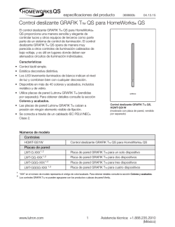 HomeWorks QS GRAFIK T QS Slider Spec 369860b