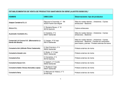 Doc. n&ordm; 2 - Relaci&oacute;n Establecimientos venta Prod. Sanitarios en serie