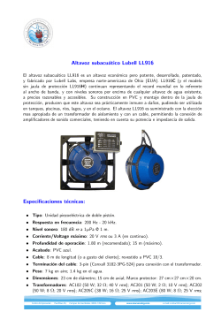 Altavoz subacuático Lubell LL916 Especificaciones técnicas: