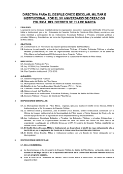 5. Directiva para el desfile - Municipalidad Distrital de Pillco Marca