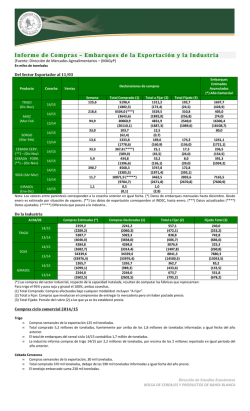 Informe 18-03-15 - Bolsa de Cereales de Bah&iacute;a Blanca