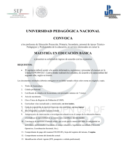 convocatoria - UPN 094 Centro - Universidad Pedagógica Nacional