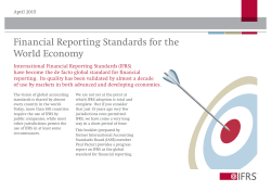 Financial Reporting Standards for the World Economy - April