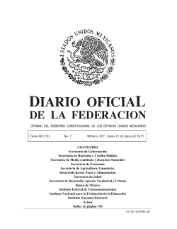 Tomo DCCXL No. 7 México, D.F., lunes 11 de mayo de 2015 - I