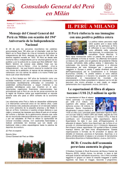 IL PERÙ A MILANO - Consulado General del Perú en Milán