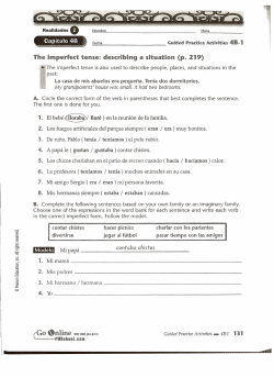 The imperfect tense: describing a situation (p. 219)