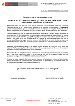 hospital vitarte realiz&oacute; charla educativa sobre tabaquismo para