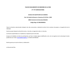 Indicaciones, Horarios y Jinetes de la 3&ordf; y 4&ordf; Convocatoria
