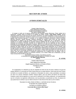 SECCION DE AVISOS AVISOS JUDICIALES - Diario-o
