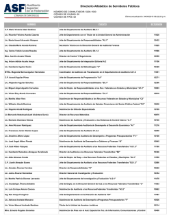 directorio Alfabetico - Auditoría Superior de la Federación
