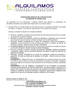 CONDICIONES BÁSICAS DE CONTRATACIÓN DE INMUEBLES